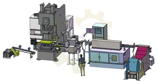 Automatic nut hot forging line