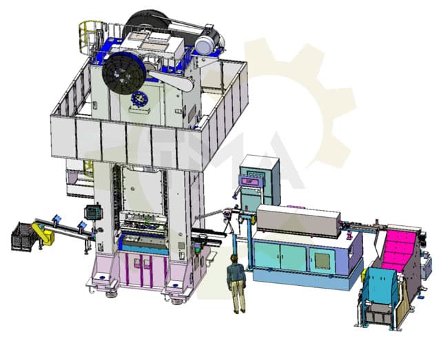 Automatic nut hot forging line