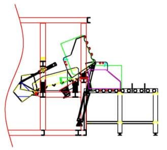 Loading items in basket is carried out by rollover conveyor